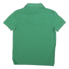 TOMMY HILFIGER Mens Green Slim Fit Short Sleeve Polo Shirt L Cotton Blend