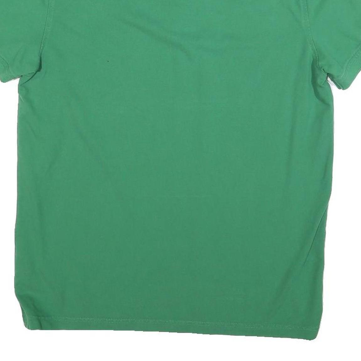 TOMMY HILFIGER Mens Green Slim Fit Short Sleeve Polo Shirt L Cotton Blend