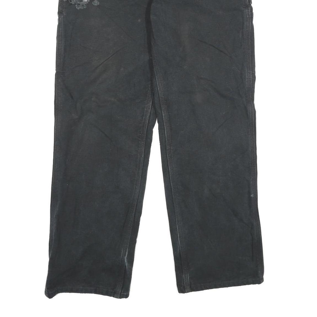 CARHARTT Mens Jeans Black Loose Straight Denim Fair W32 L32 Workwear Zip