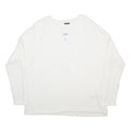 PEPCO Womens White Plain Jumper Crew Neck Basic Knit XL Comfortable Soft Fashion