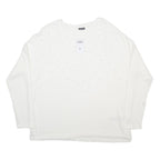 PEPCO Womens White Plain Jumper Crew Neck Basic Knit XL Comfortable Soft Fashion