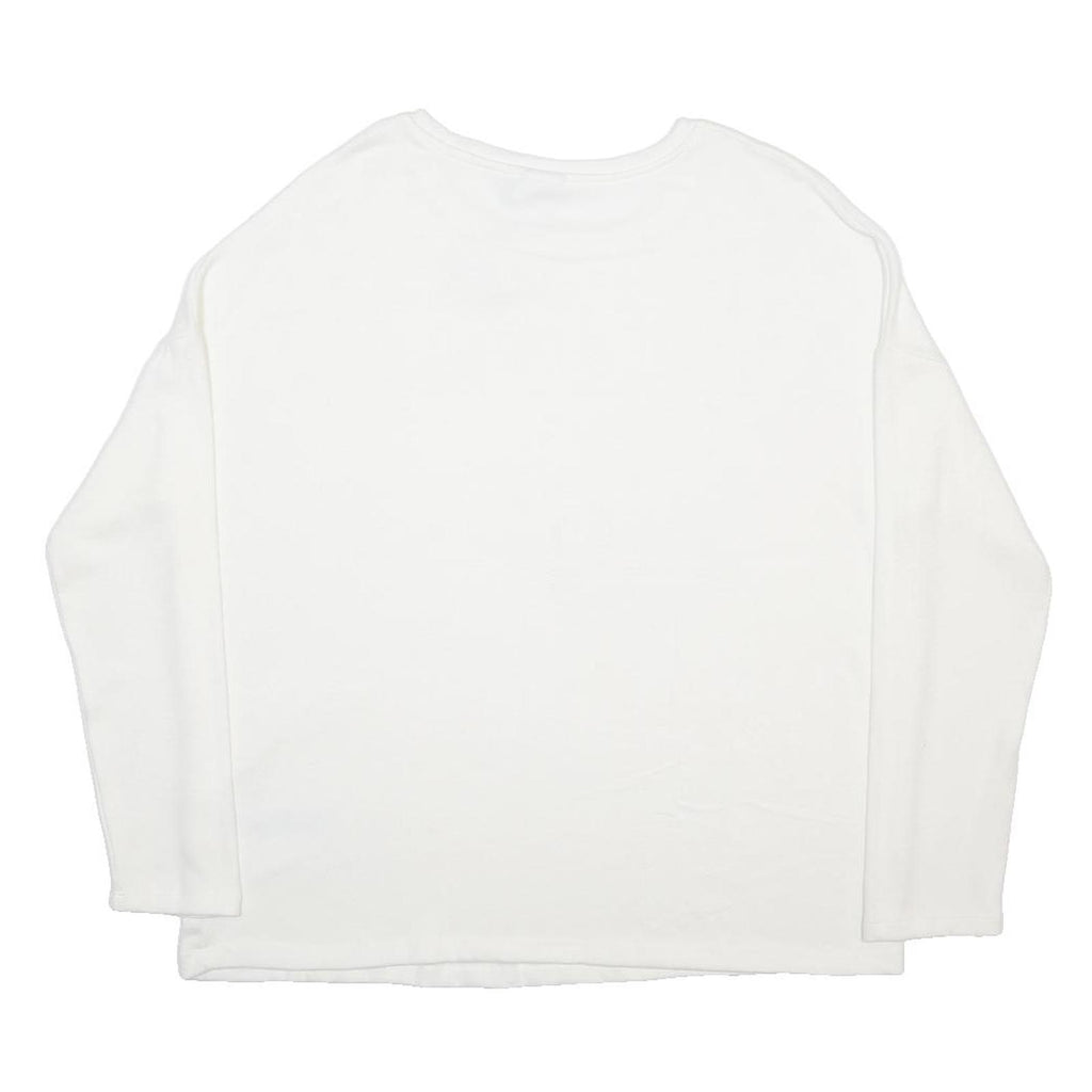 PEPCO Womens White Plain Jumper Crew Neck Basic Knit XL Comfortable Soft Fashion