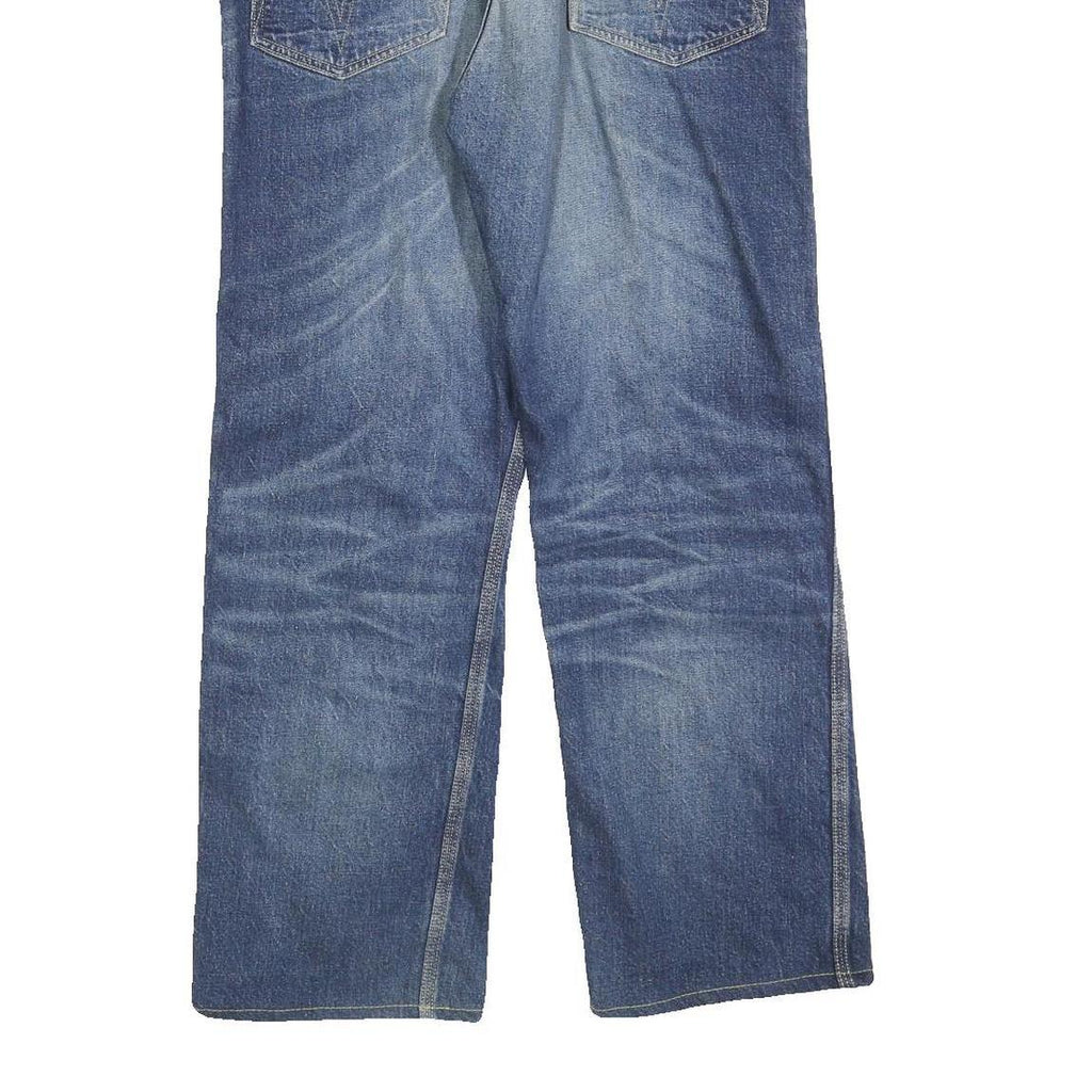 HELLER'S CAFE Mens Relaxed Denim Blue Jeans Cotton W34 L28 Classic Zip Pockets