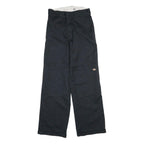 DICKIES Mens Cotton Black Loose Fit Straight Leg Trousers W28 L32 Workwear
