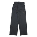 DICKIES Mens Cotton Black Loose Fit Straight Leg Trousers W28 L32 Workwear