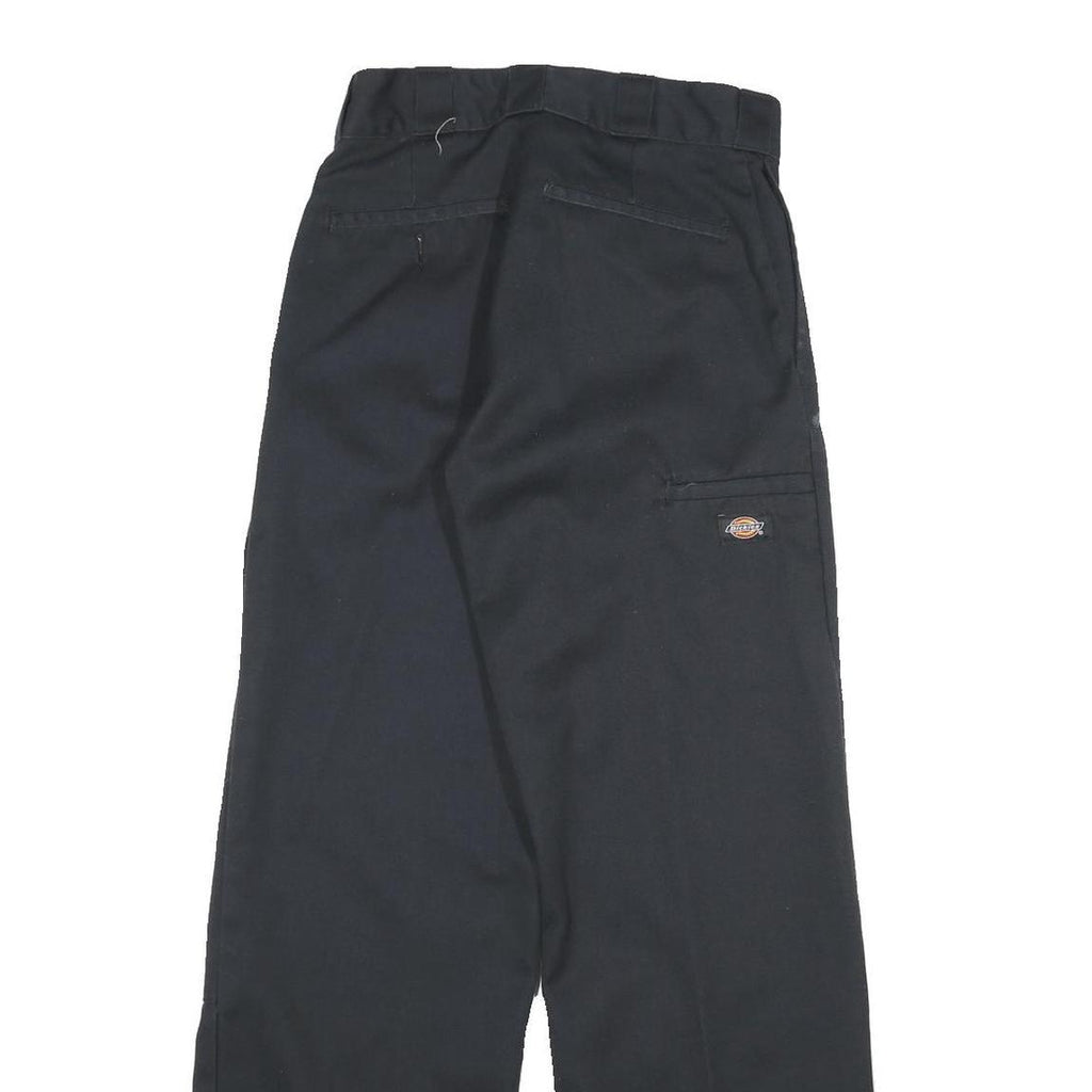 DICKIES Mens Cotton Black Loose Fit Straight Leg Trousers W28 L32 Workwear