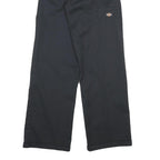 DICKIES Mens Cotton Black Loose Fit Straight Leg Trousers W28 L32 Workwear