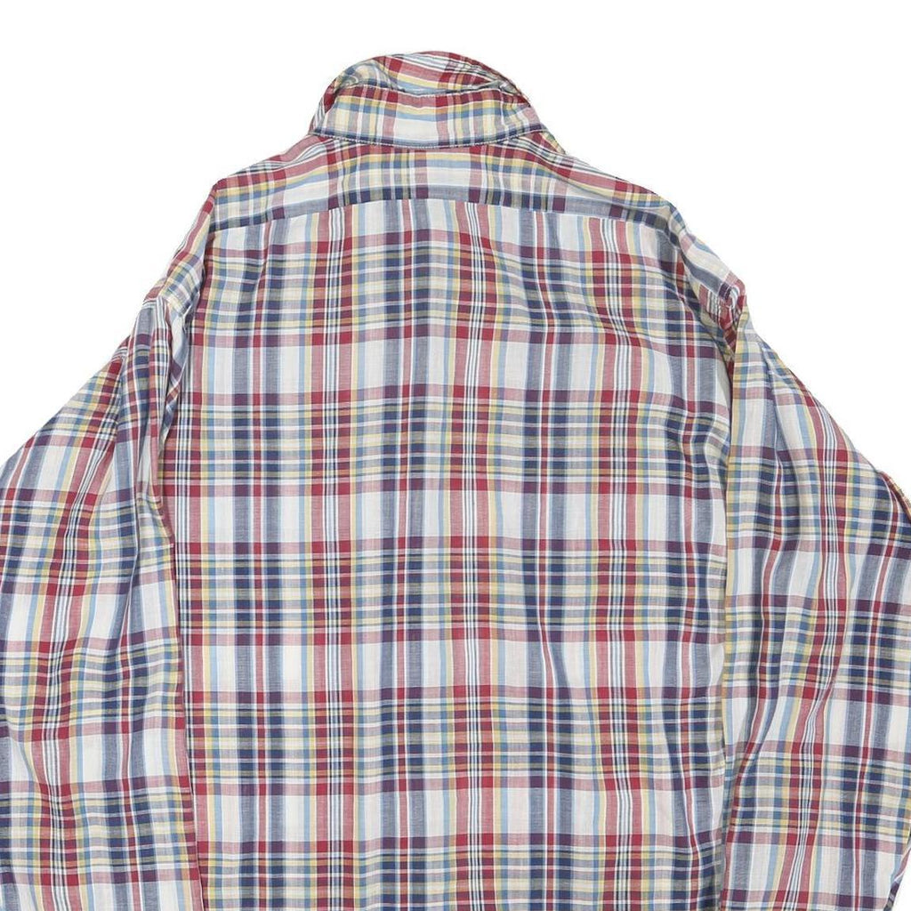 LEVI'S Mens Red Blue Yellow Check Shirt XL Cotton Blend Long Sleeve Casual