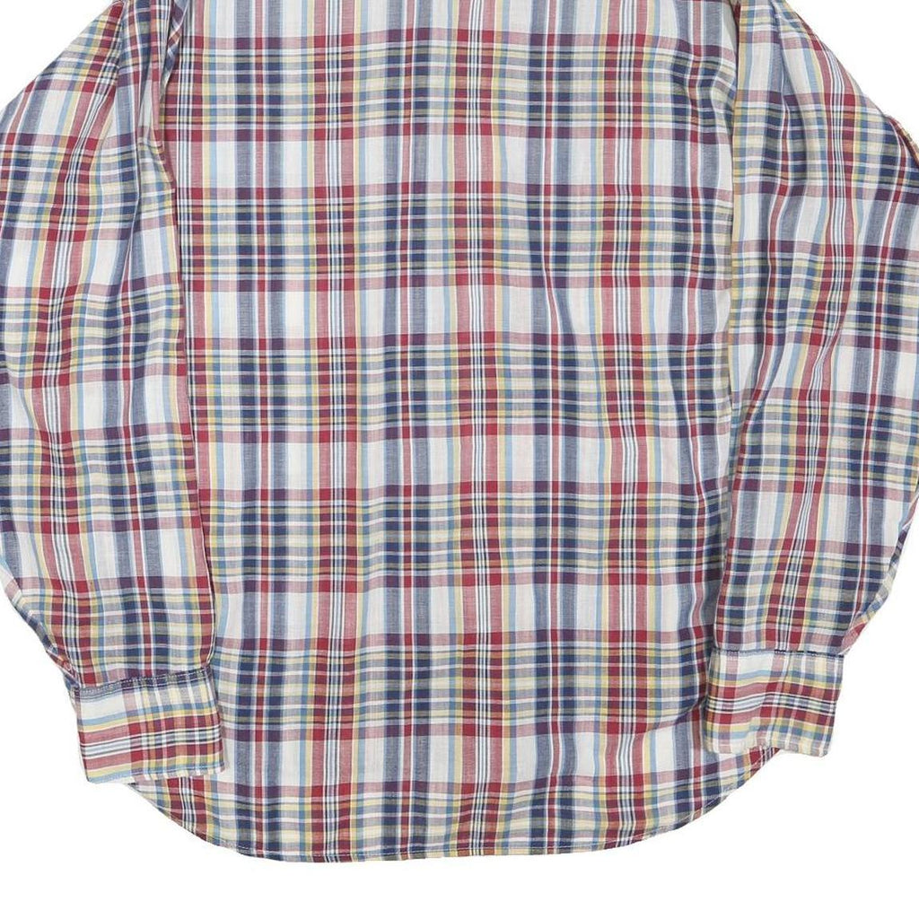 LEVI'S Mens Red Blue Yellow Check Shirt XL Cotton Blend Long Sleeve Casual