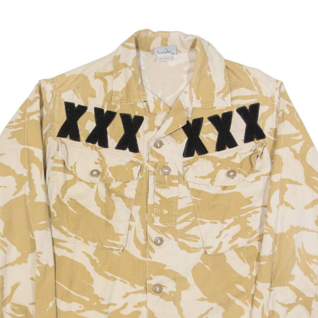 RECLAIMED VINTAGE Mens Shirt Beige Camouflage Long Sleeve S