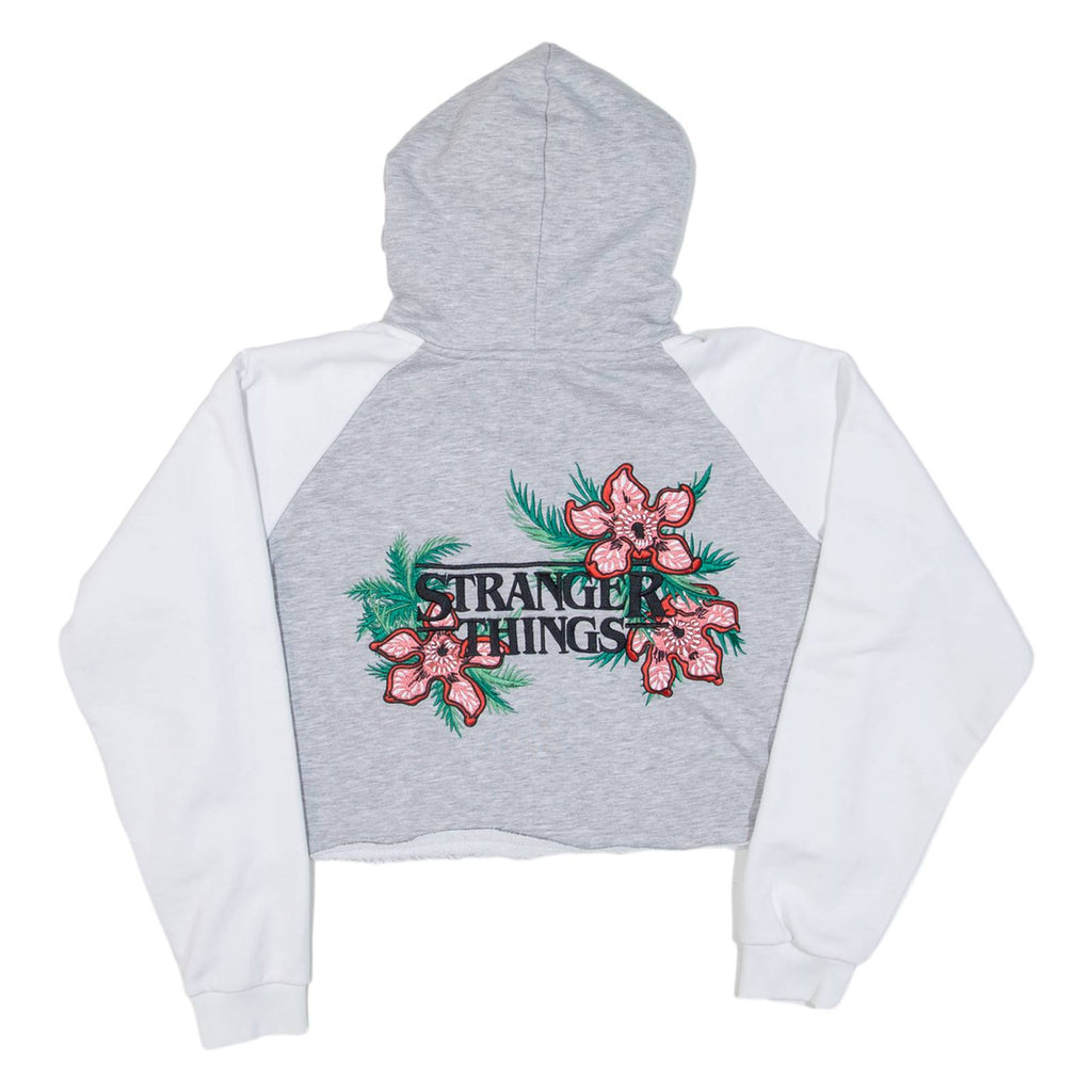 KARL KANI Cropped Stranger Things Womens Grey Hoodie M