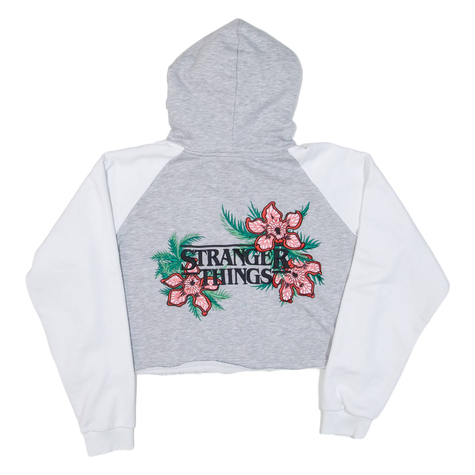 KARL KANI Cropped Stranger Things Womens Grey Hoodie M