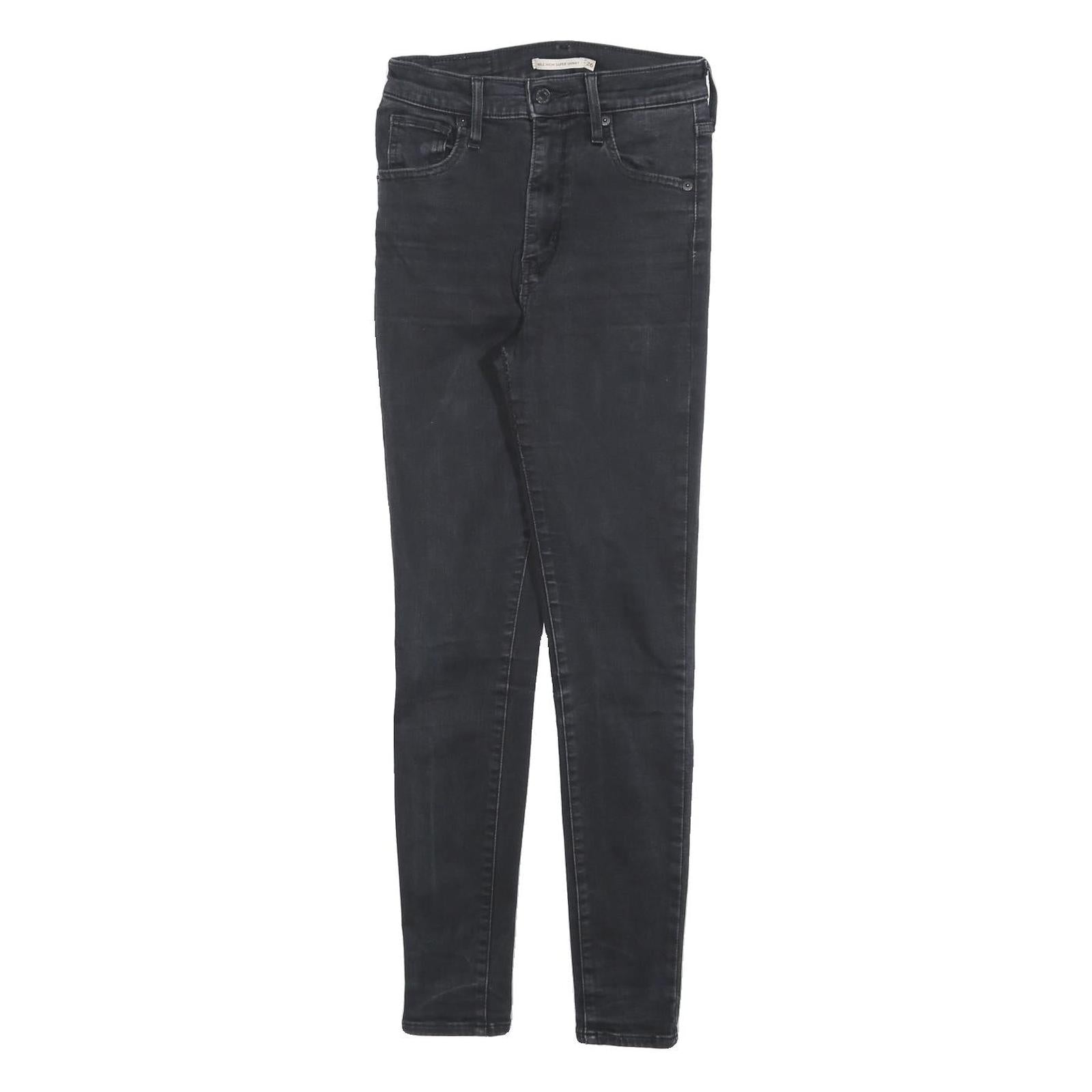 LEVI'S Womens Jeans Black Slim Skinny Denim Medium W26 L28 Zip Pockets