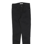 LEVI'S 721 Womens Black Slim Skinny Denim Raw W26 L28 Slim Fit Zip Jeans