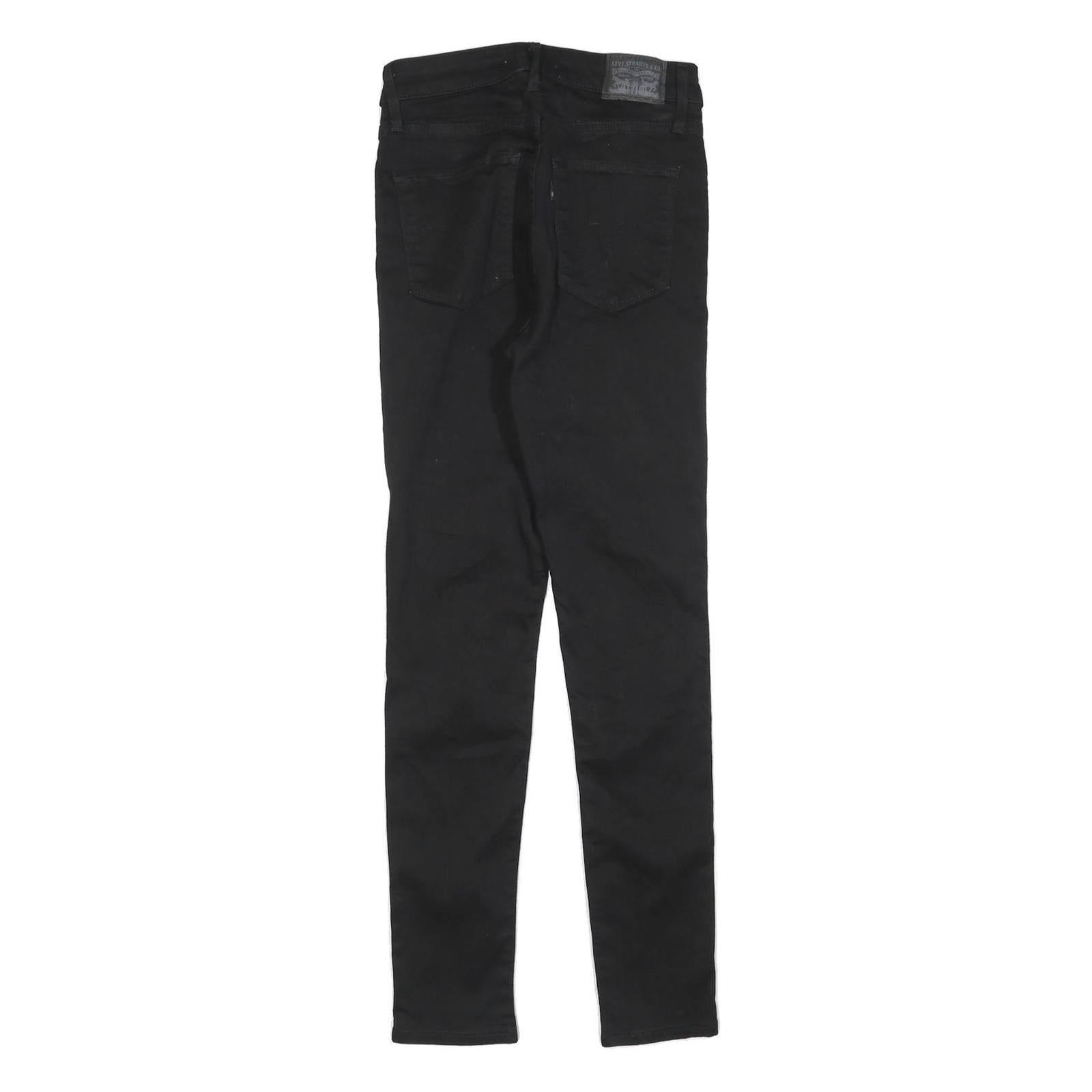 LEVI'S 721 Womens Black Slim Skinny Denim Raw W26 L28 Slim Fit Zip Jeans