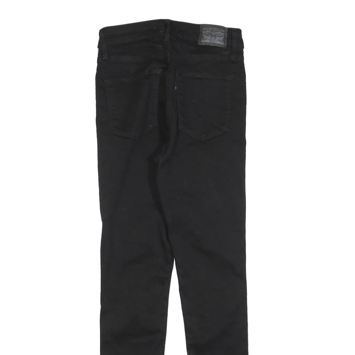 LEVI'S 721 Womens Black Slim Skinny Denim Raw W26 L28 Slim Fit Zip Jeans