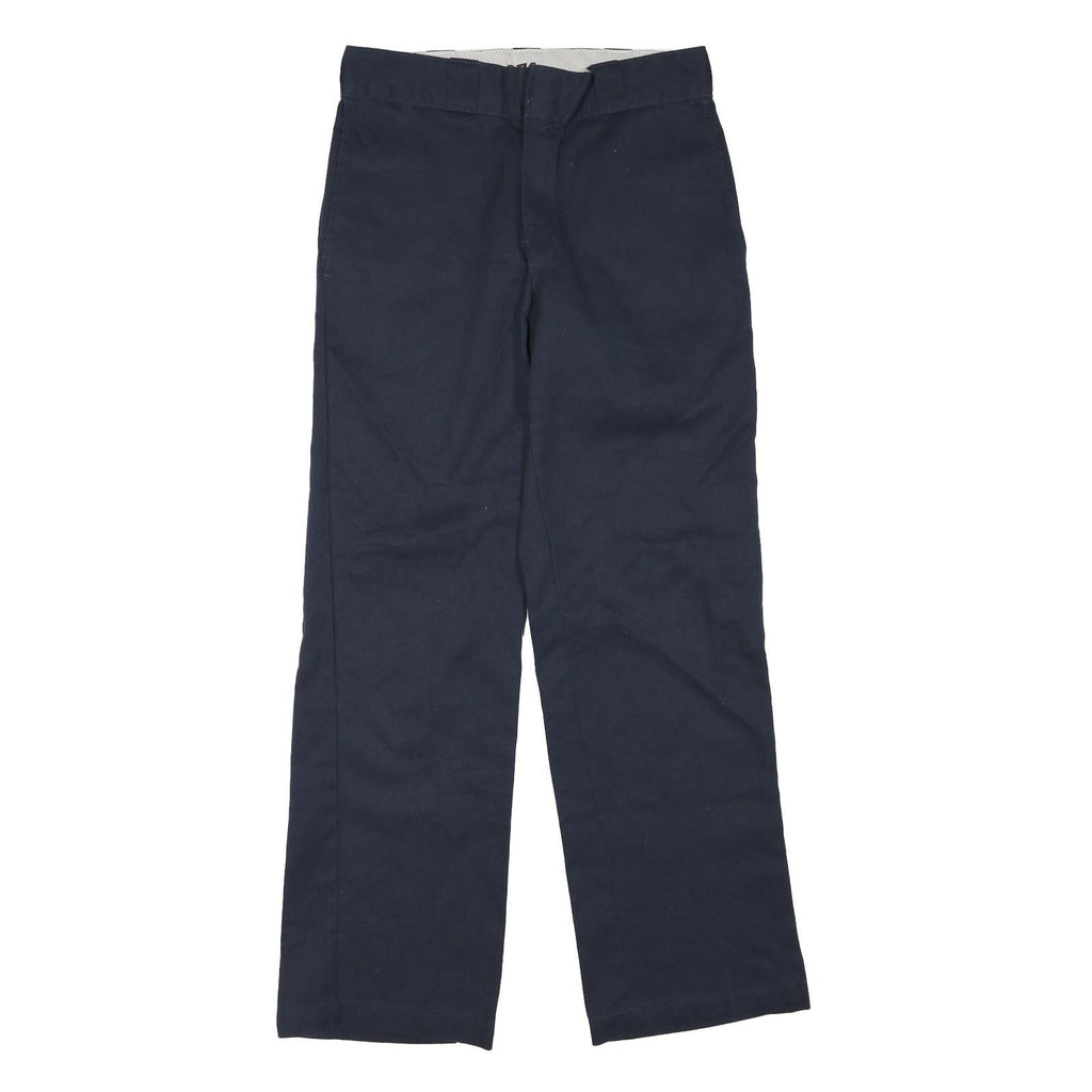 DICKIES Mens Polyester Blend Navy Blue Regular Straight Trousers W30 L30