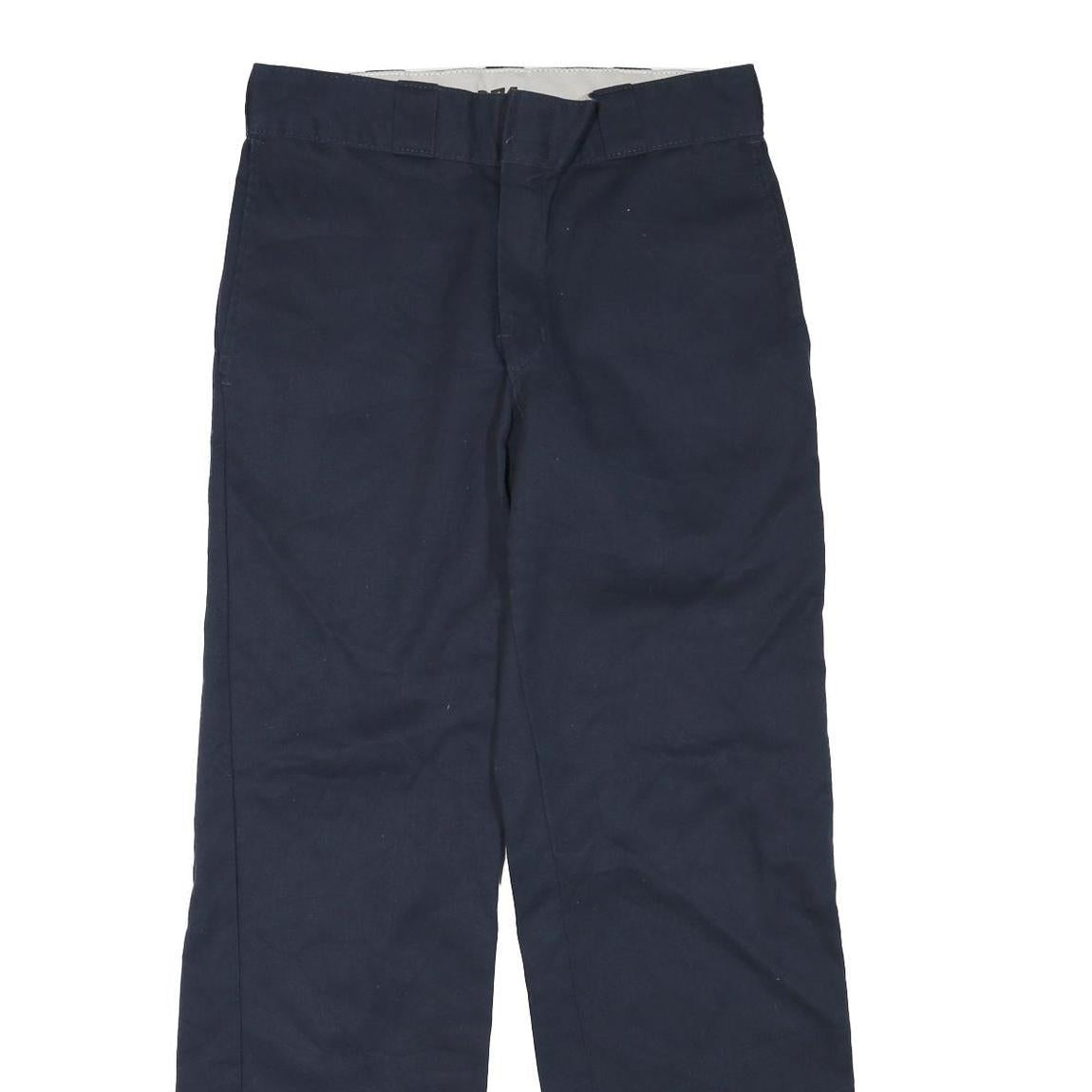DICKIES Mens Polyester Blend Navy Blue Regular Straight Trousers W30 L30