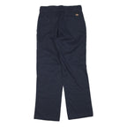DICKIES Mens Polyester Blend Navy Blue Regular Straight Trousers W30 L30
