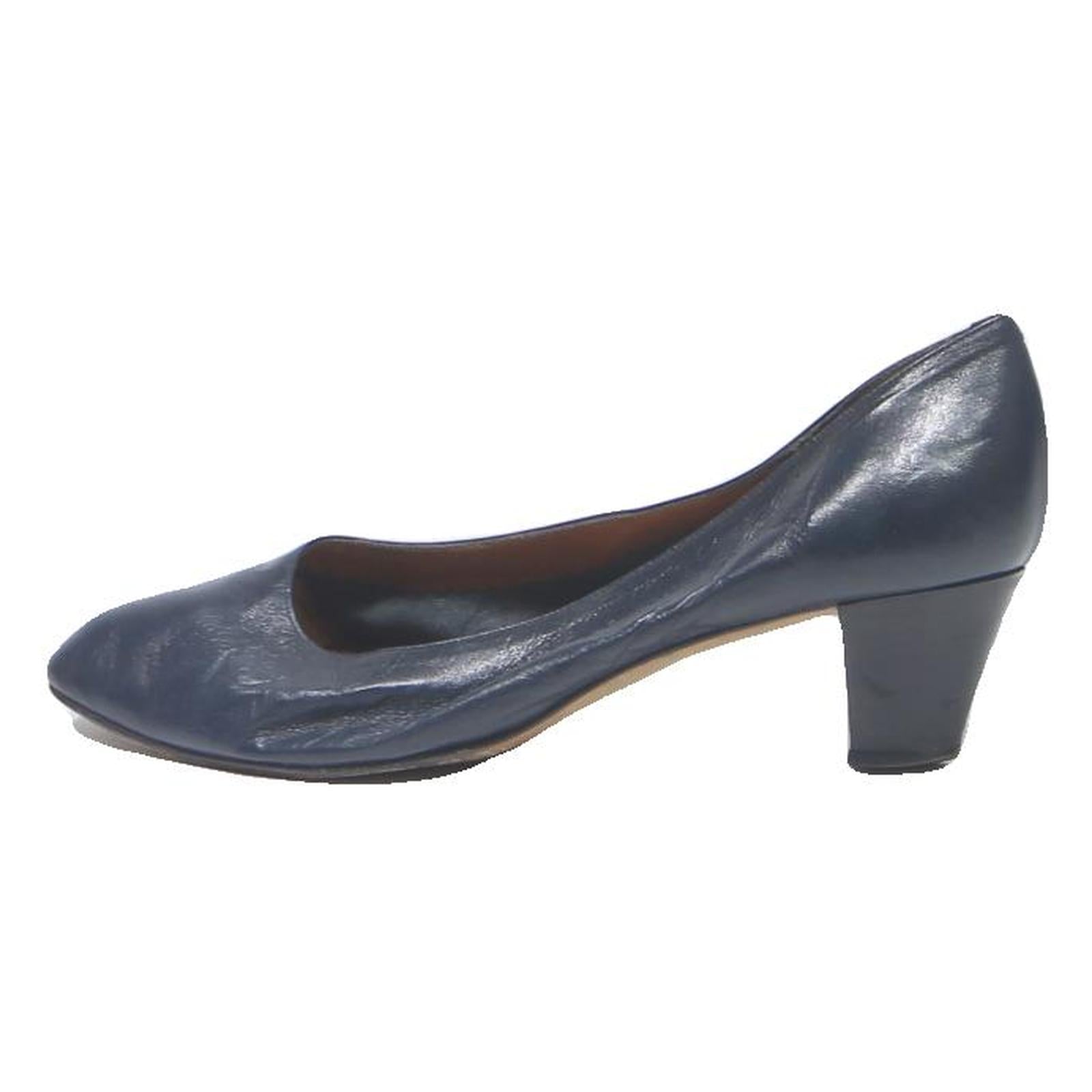 VLADO Womens Classic Navy Leather Court Shoes UK 3.5 Elegant Comfort Formal