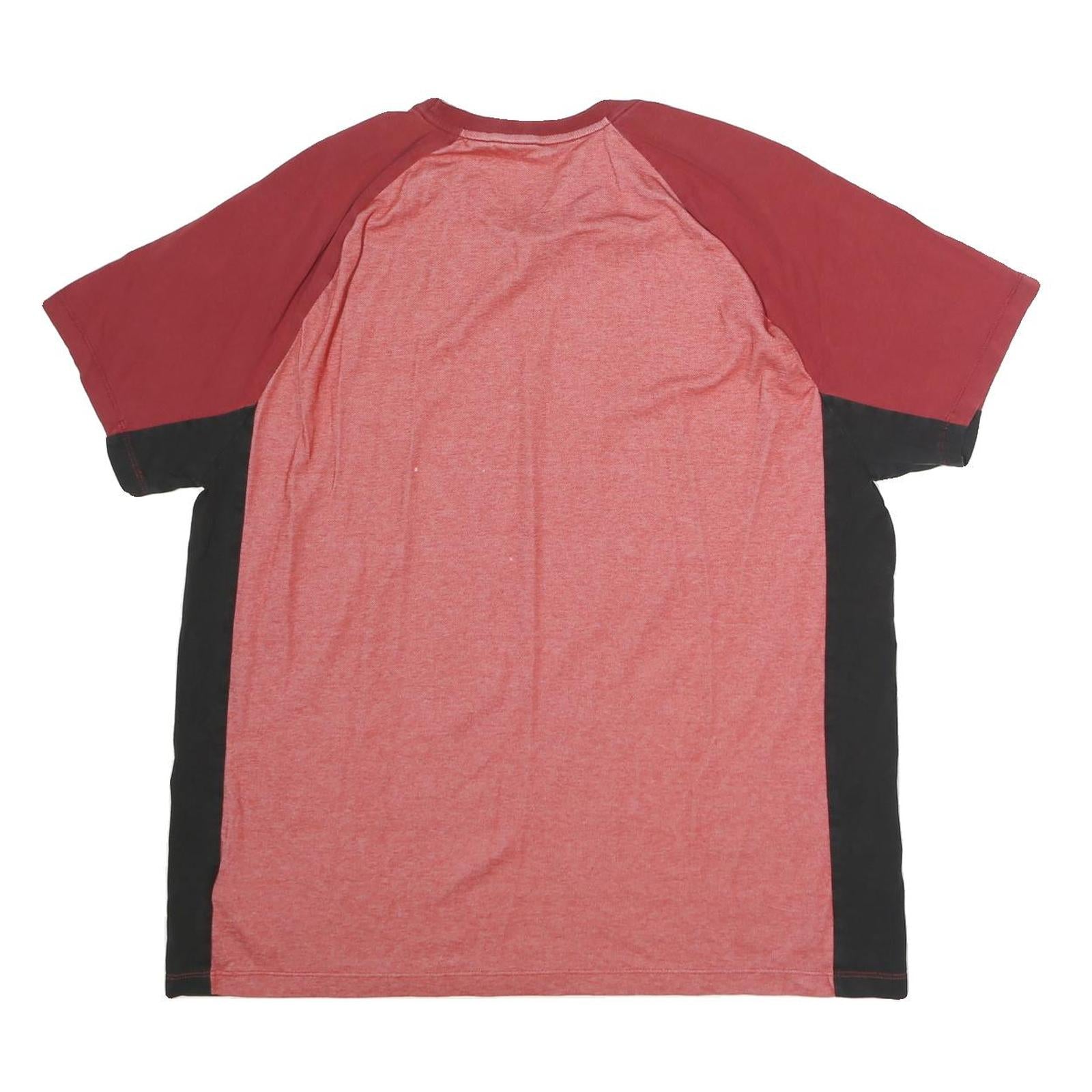 CALVIN KLEIN Mens Red & Black Colourblock T-Shirt XL Short Sleeve Crew Neck