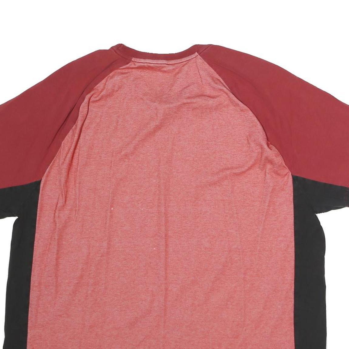 CALVIN KLEIN Mens Red & Black Colourblock T-Shirt XL Short Sleeve Crew Neck