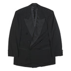 HUGO BOSS Mens Black Wool Double Breasted Jacket M Woven Satin Lapel Formal