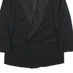 HUGO BOSS Mens Black Wool Double Breasted Jacket M Woven Satin Lapel Formal