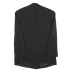 HUGO BOSS Mens Black Wool Double Breasted Jacket M Woven Satin Lapel Formal
