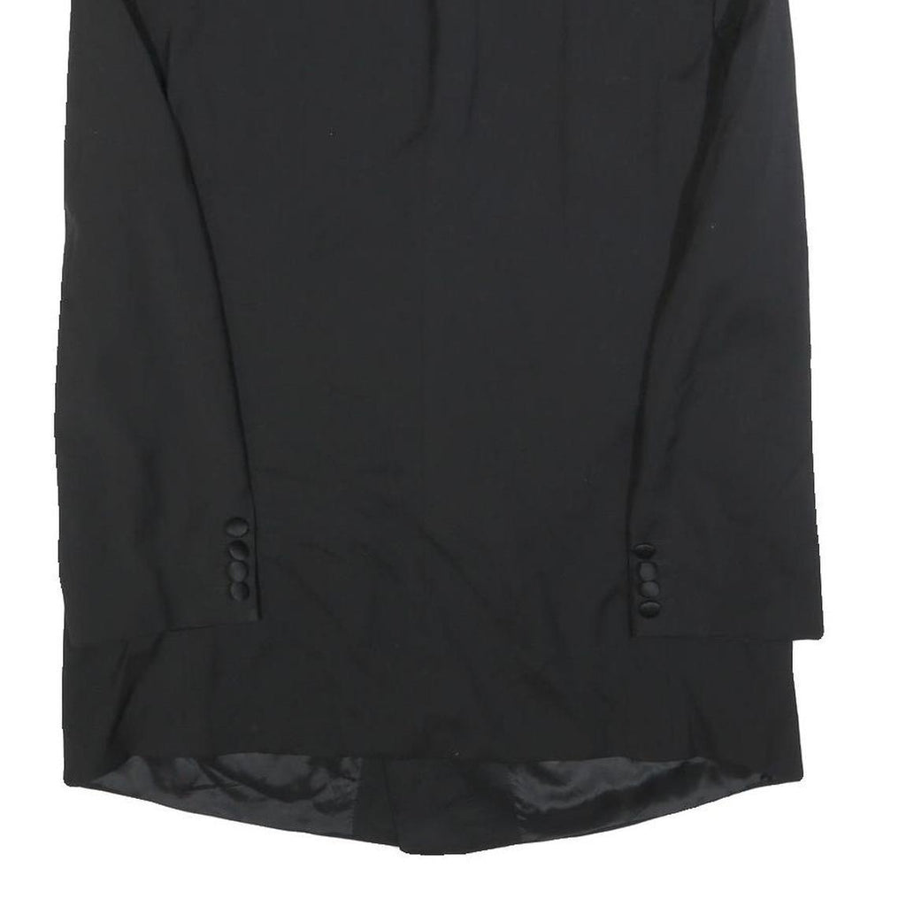 HUGO BOSS Mens Black Wool Double Breasted Jacket M Woven Satin Lapel Formal