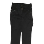 SEVEN7 Womens Black Regular Skinny Denim Light W32 L30 High Waist Zip Jeans