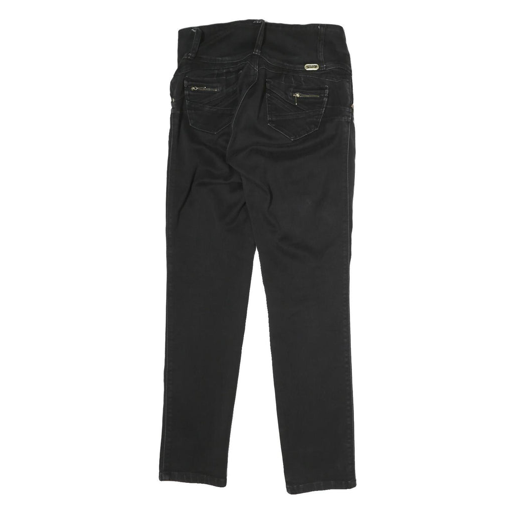 SEVEN7 Womens Black Regular Skinny Denim Light W32 L30 High Waist Zip Jeans
