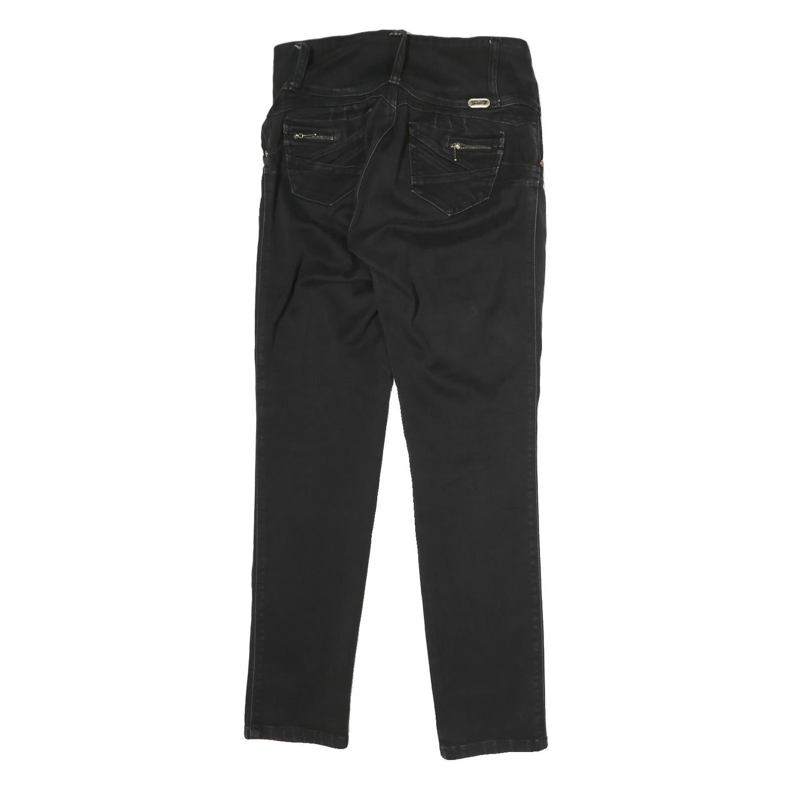 SEVEN7 Womens Black Regular Skinny Denim Light W32 L30 High Waist Zip Jeans