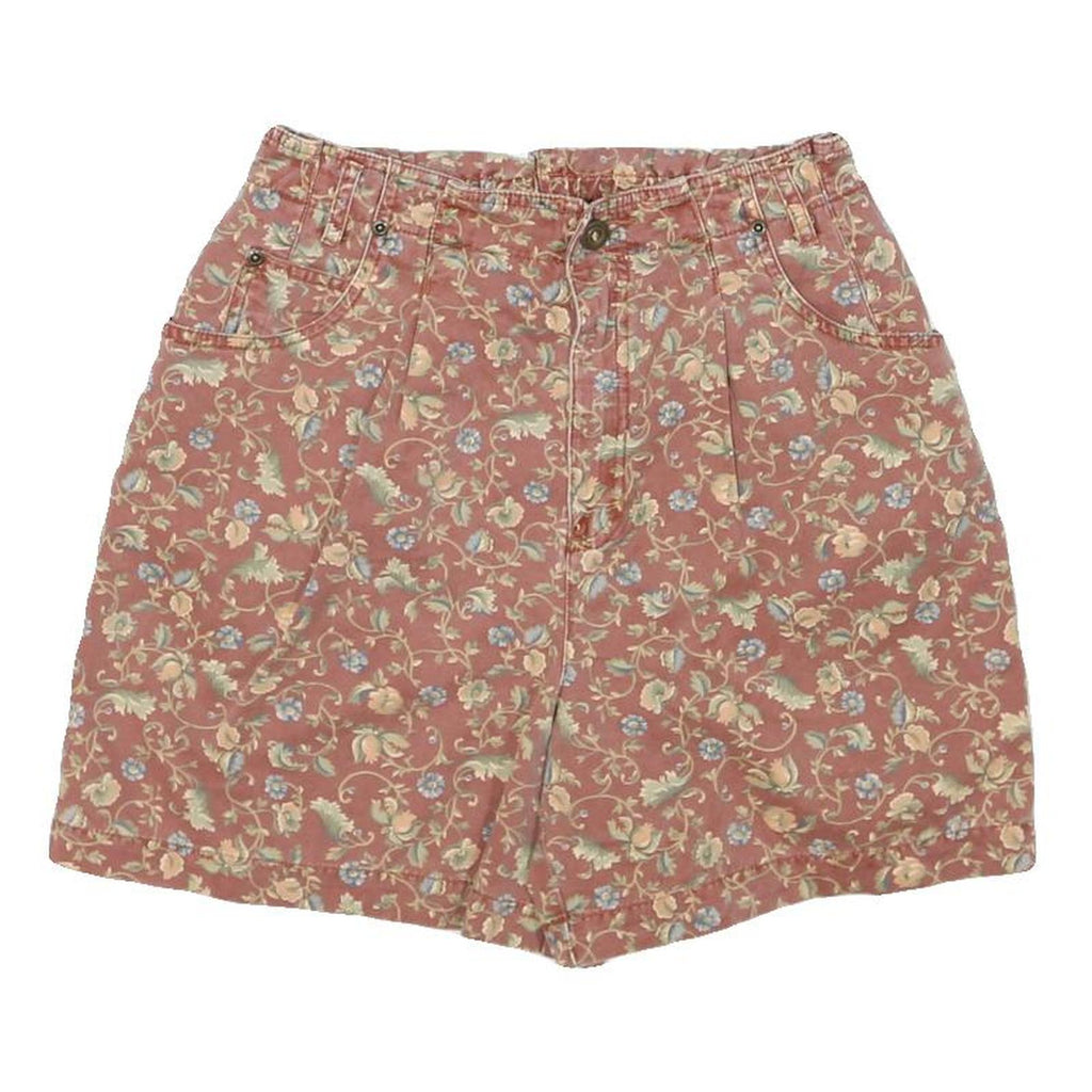 LIZWEAR Womens Shorts Pink Floral Print Casual S W25 Summer Wear