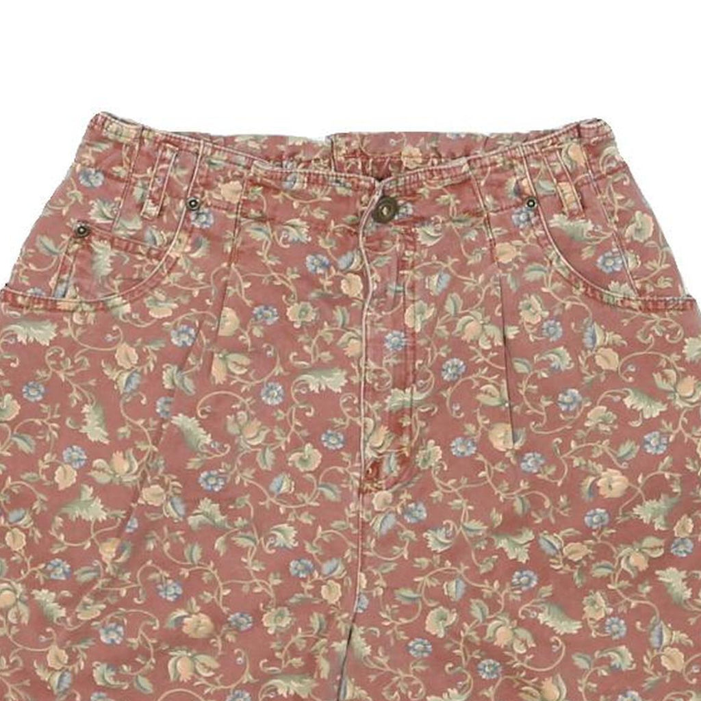 LIZWEAR Womens Shorts Pink Floral Print Casual S W25 Summer Wear
