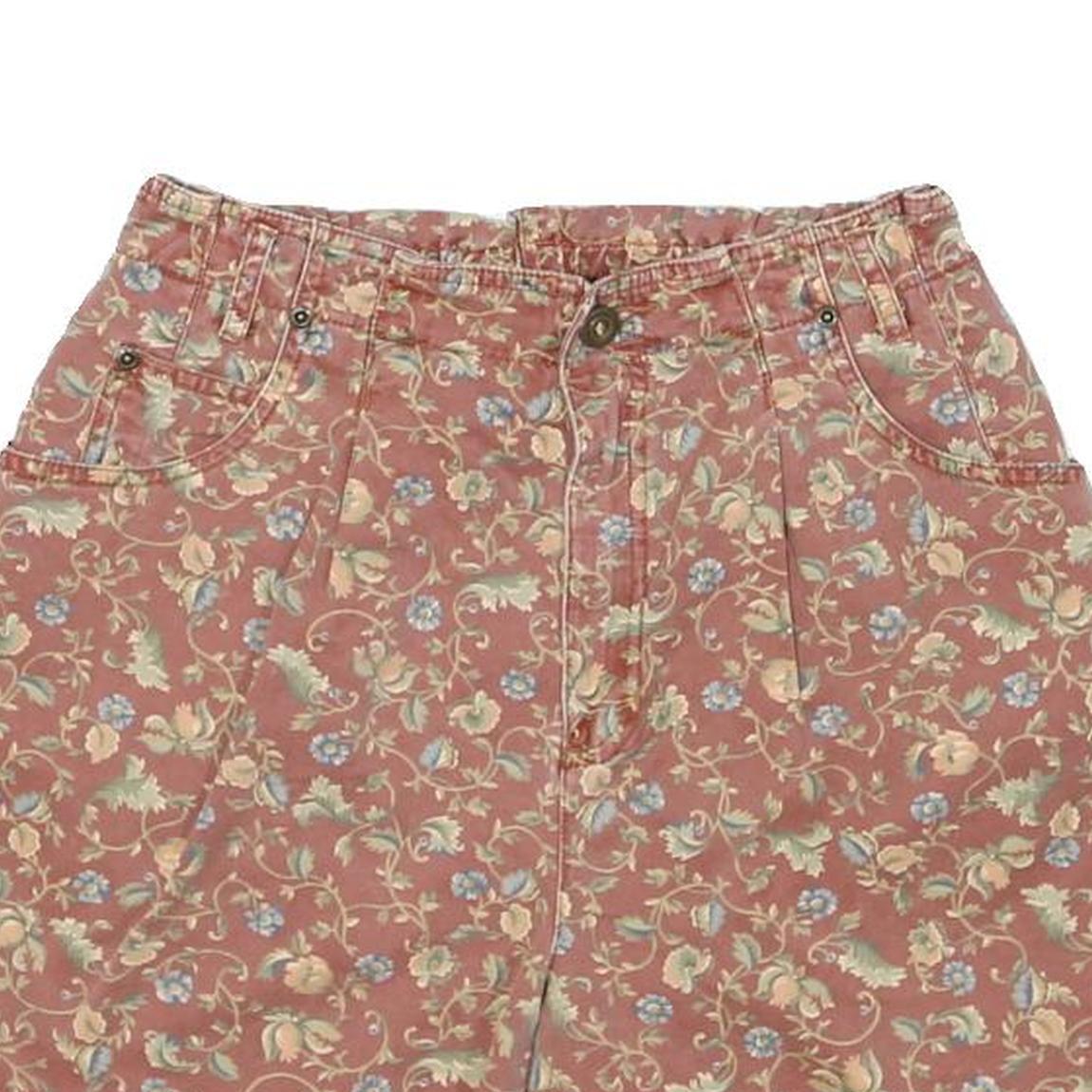 LIZWEAR Womens Shorts Pink Floral Print Casual S W25 Summer Wear