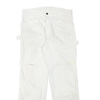 DICKIES Mens Cotton Blend White Regular Straight Trousers W31 L29 Workwear Zip