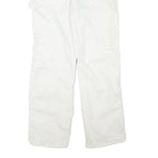 DICKIES Mens Cotton Blend White Regular Straight Trousers W31 L29 Workwear Zip