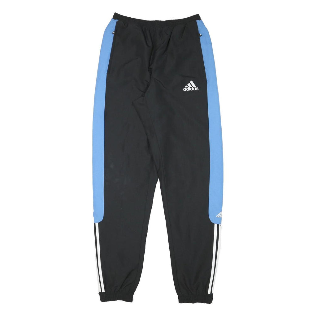 ADIDAS Mens Joggers Black & Blue Regular Tapered M W26 L31 Sportswear Track