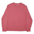 POLO RALPH LAUREN Mens Red Long Sleeve Crew Neck T-Shirt L Cotton Blend