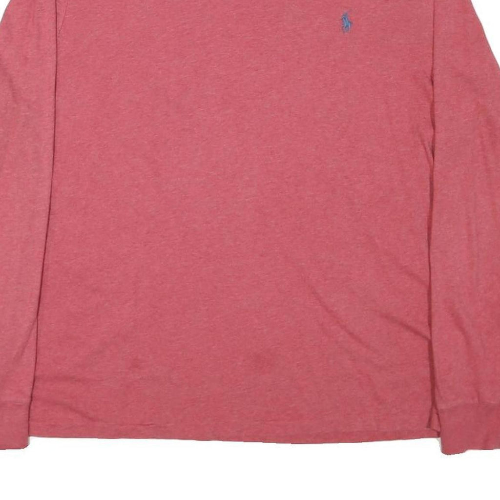 POLO RALPH LAUREN Mens Red Long Sleeve Crew Neck T-Shirt L Cotton Blend