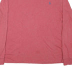 POLO RALPH LAUREN Mens Red Long Sleeve Crew Neck T-Shirt L Cotton Blend