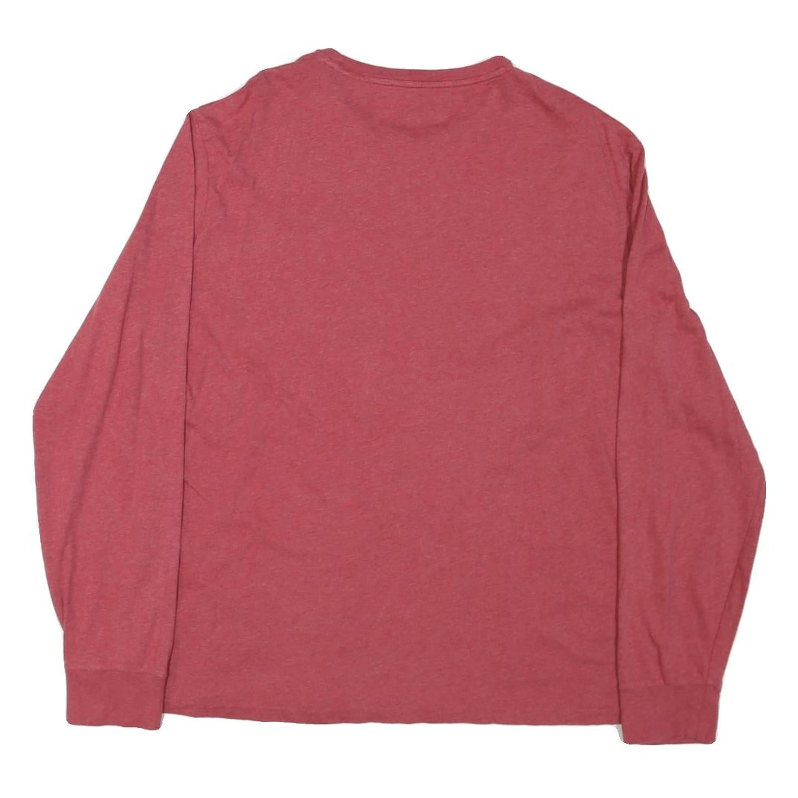 POLO RALPH LAUREN Mens Red Long Sleeve Crew Neck T-Shirt L Cotton Blend