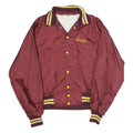 WEST WIND Mens Maroon Nylon Button Jacket L Plain Classic Retro Casual Vintage