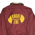 WEST WIND Mens Maroon Nylon Button Jacket L Plain Classic Retro Casual Vintage