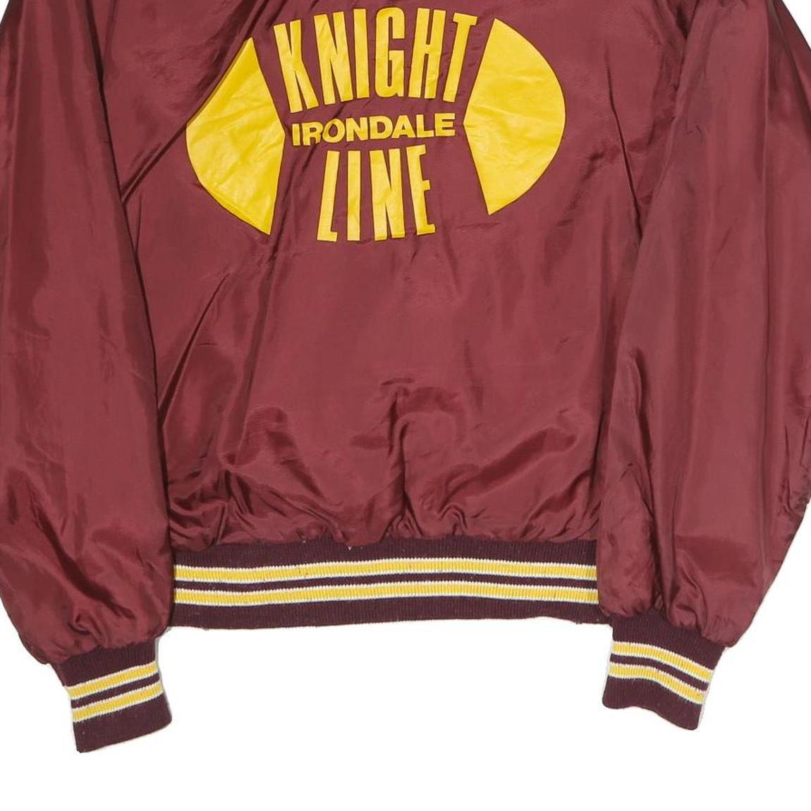 WEST WIND Mens Maroon Nylon Button Jacket L Plain Classic Retro Casual Vintage