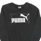 PUMA Womens Black Cotton Crew Neck UK 10 Logo Print Sweatshirt Casual