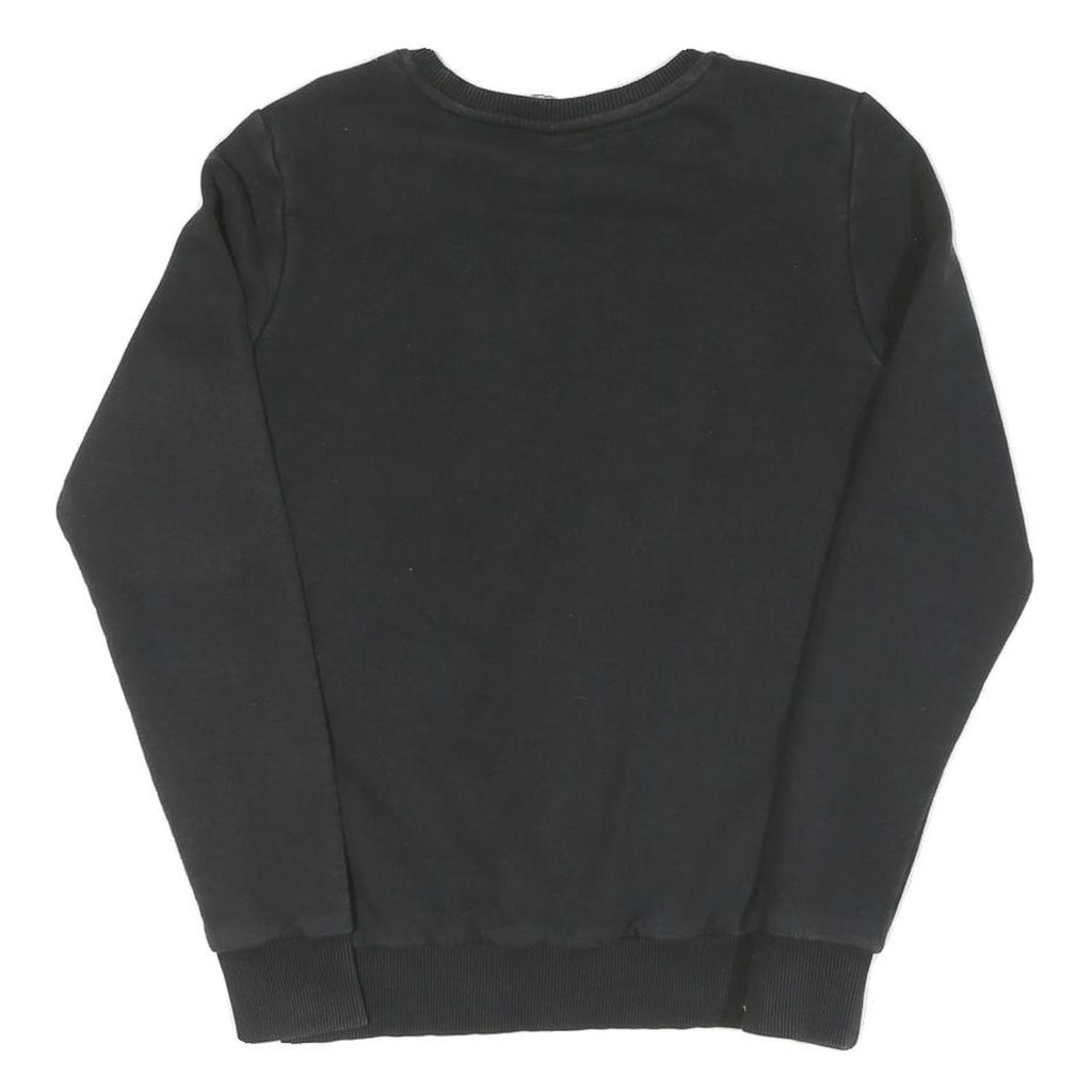 PUMA Womens Black Cotton Crew Neck UK 10 Logo Print Sweatshirt Casual