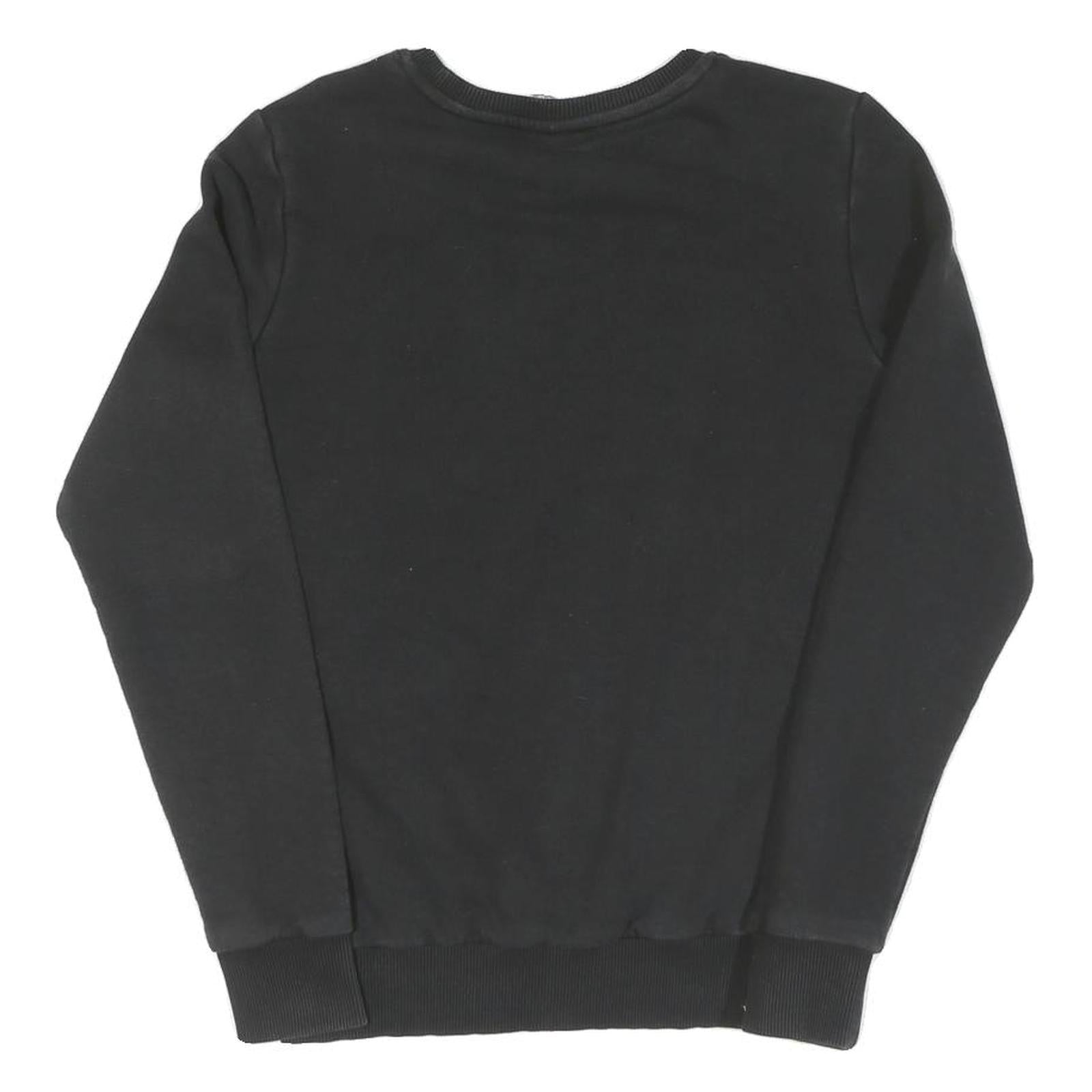 PUMA Womens Black Cotton Crew Neck UK 10 Logo Print Sweatshirt Casual