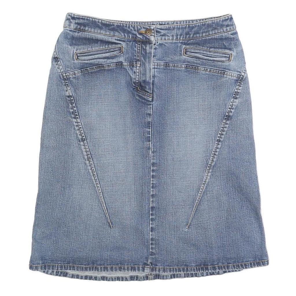 THE LIMITED Womens Blue Denim Mini Cotton Blend Skirt M Casual Simple Design